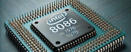 Intel 8086 processor on a circuit board